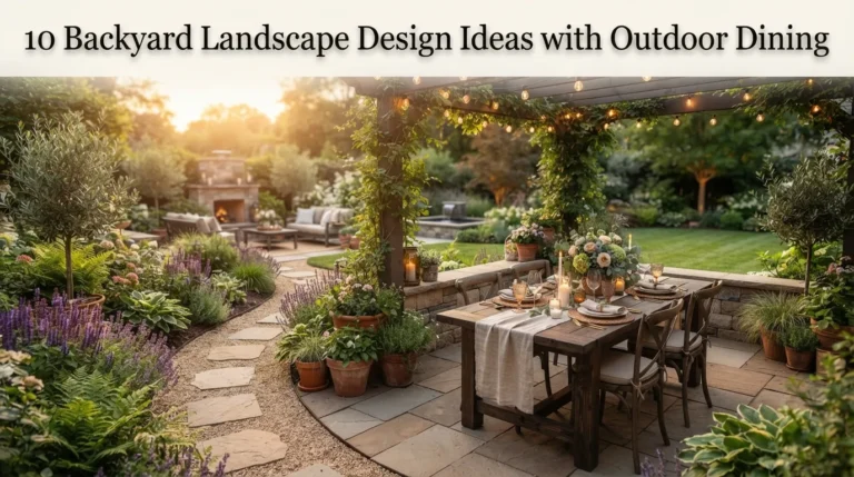Backyard Landscape Design Ideas with Outdoor Dining