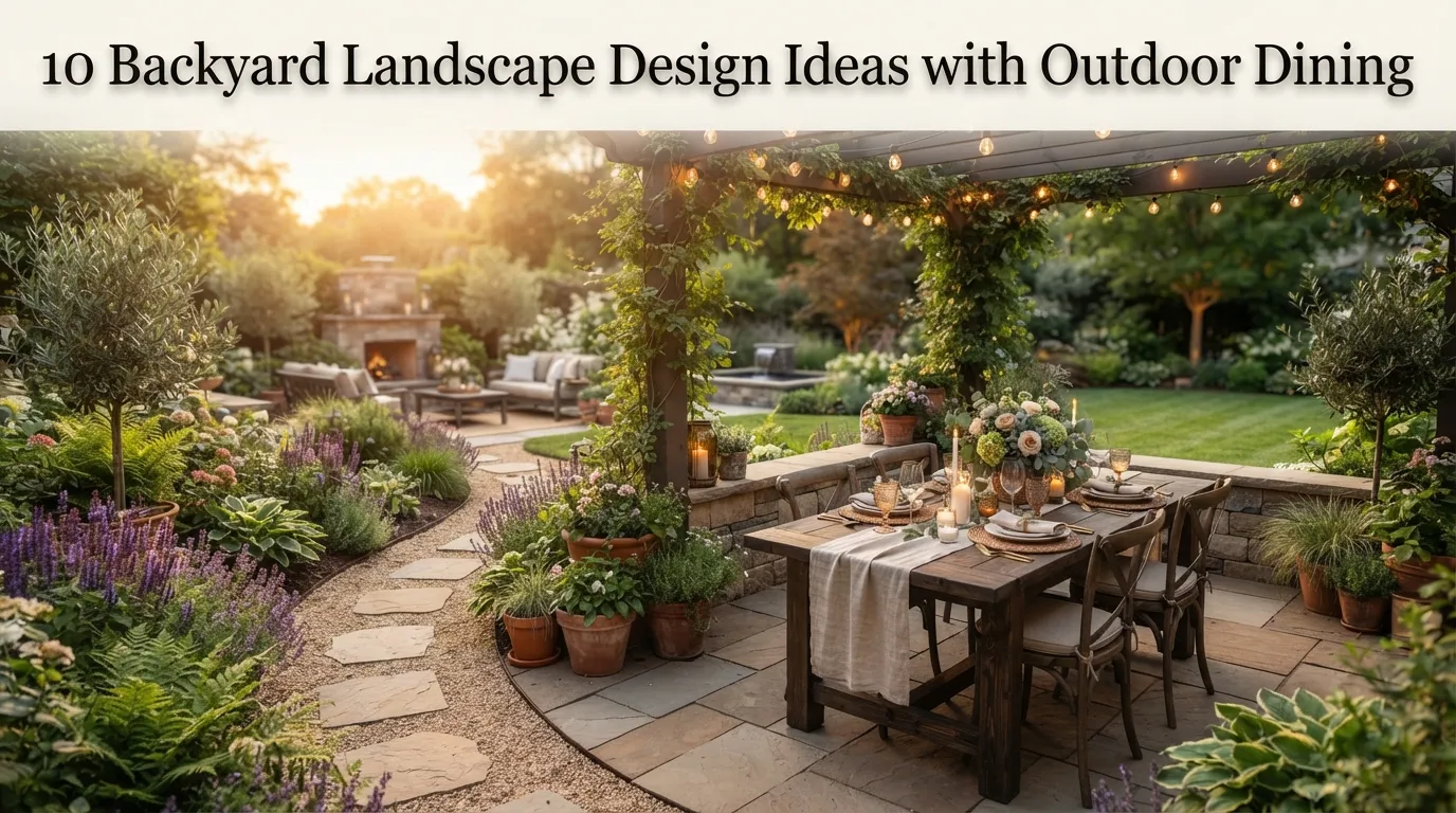 Backyard Landscape Design Ideas with Outdoor Dining