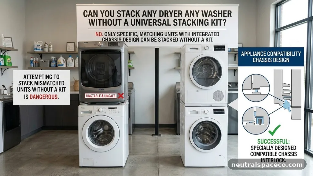 Appliance Compatibility and Chassis Design - Can You Stack Any Dryer on Any Washer Without a Universal Stacking Kit?