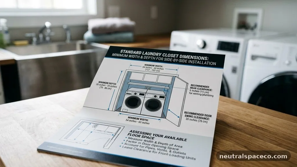 Assessing Your Available Floor Space - Standard Laundry Closet Dimensions: Minimum Width and Depth for Side-by-Side