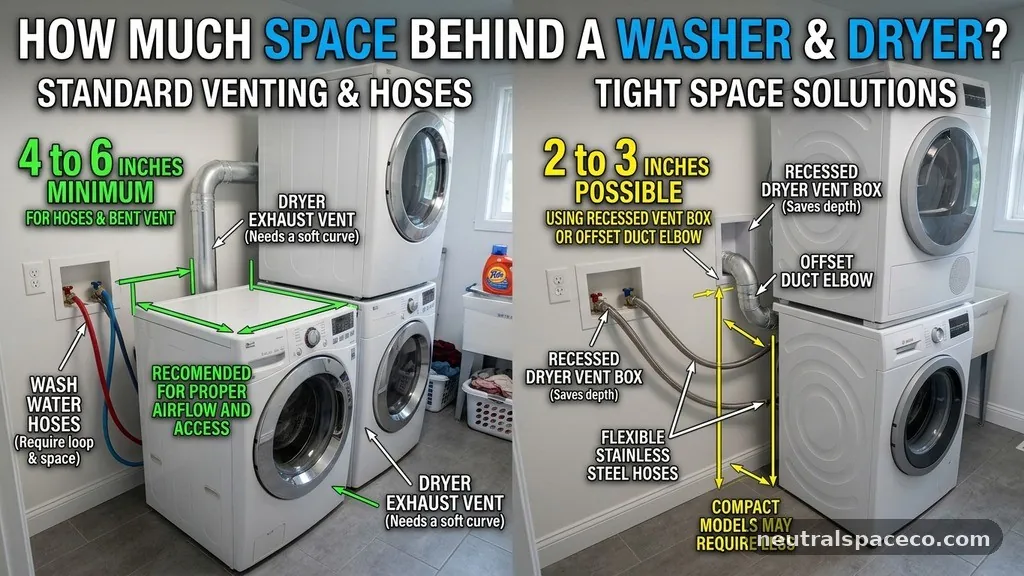 Comparing Space Needs for Different Appliance Types - How Much Space Behind a Washer and Dryer Is Needed for Hoses and Vents?