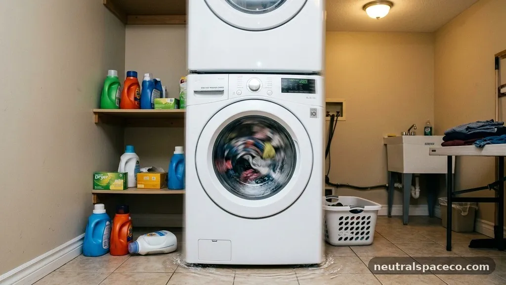 Does a Stacked Washer and Dryer Vibrate or Tip Over During High Spin Cycles?
