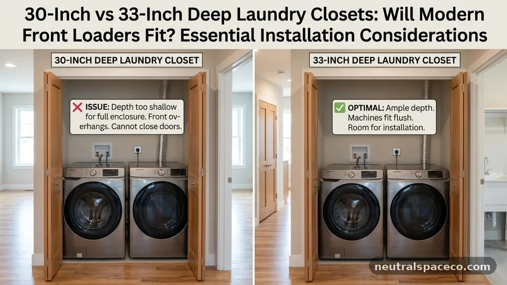 Essential Considerations for Installation - 30-Inch vs 33-Inch Deep Laundry Closets: Will Modern Front Loaders Fit?