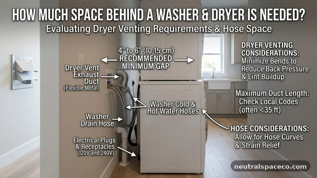 Evaluating Dryer Venting Requirements - How Much Space Behind a Washer and Dryer Is Needed for Hoses and Vents?