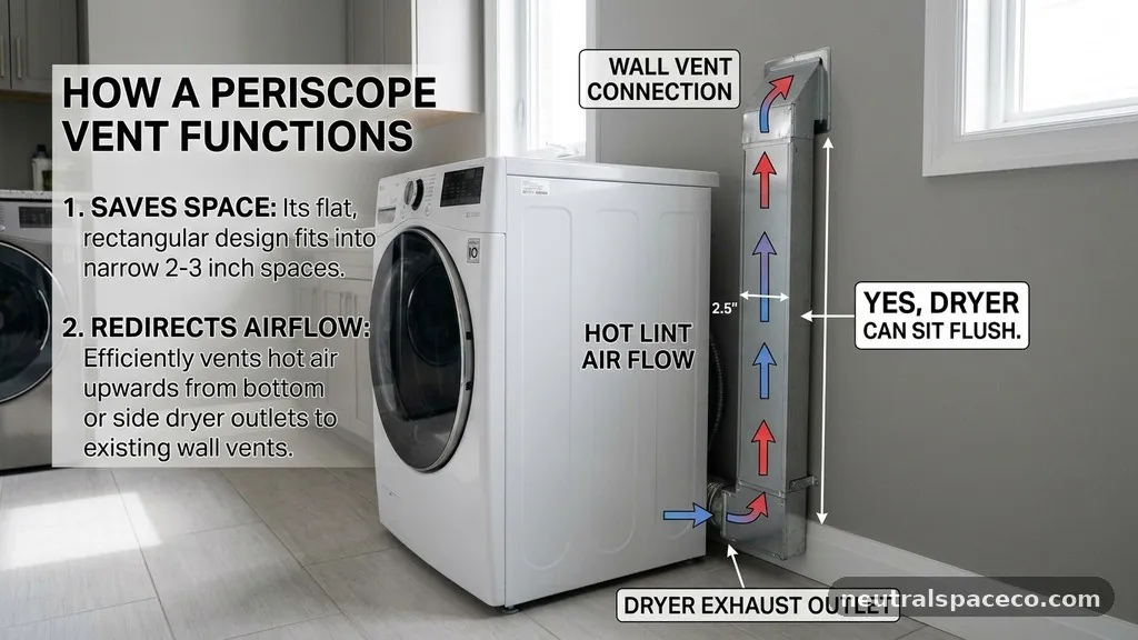 How a Periscope Vent Functions - Can You Push a Dryer Flush Against the Back Wall with a Periscope Vent?