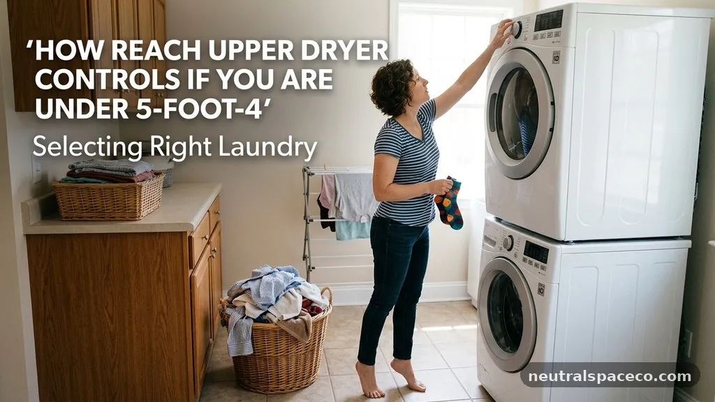 Selecting the Right Laundry Equipment - How to Reach the Upper Dryer Controls If You Are Under 5-Foot-4