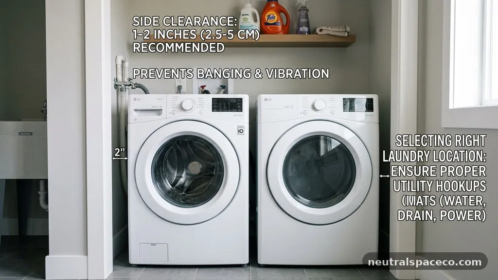 Selecting the Right Laundry Location - Side Clearance: How Much Gap Needed Between Washer and Dryer to Stop Banging?