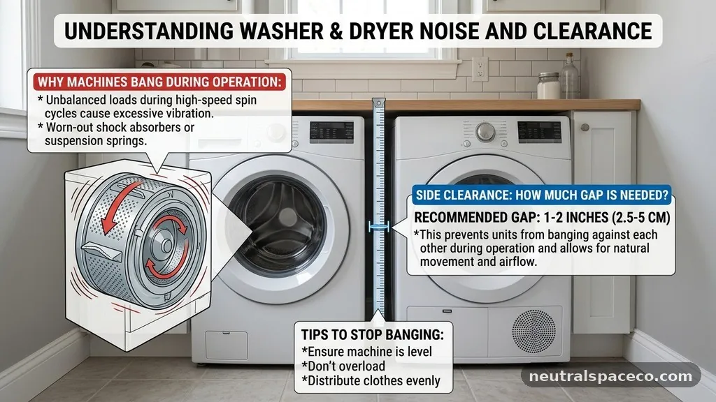 Side Clearance: How Much Gap Needed Between Washer and Dryer to Stop Banging?