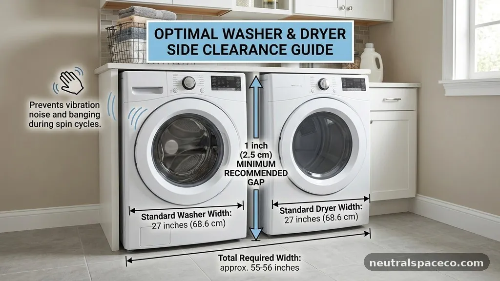 Standard Dimensions and Space Requirements - Side Clearance: How Much Gap Needed Between Washer and Dryer to Stop Banging?