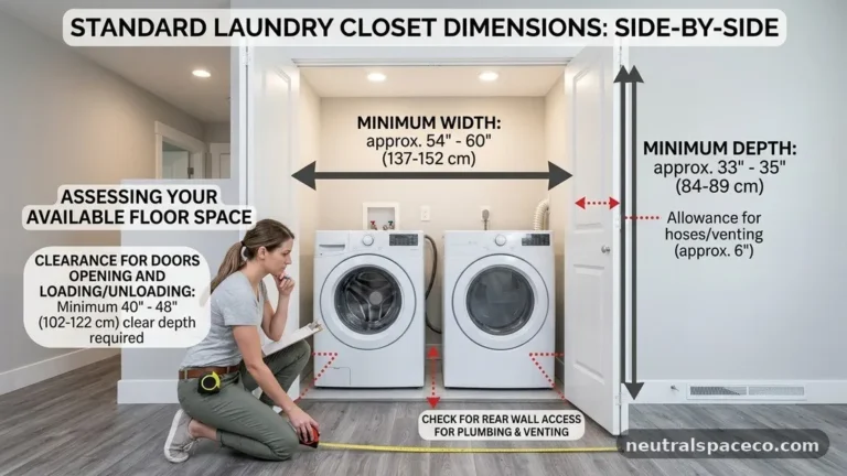 Standard Laundry Closet Dimensions: Minimum Width and Depth for Side-by-Side