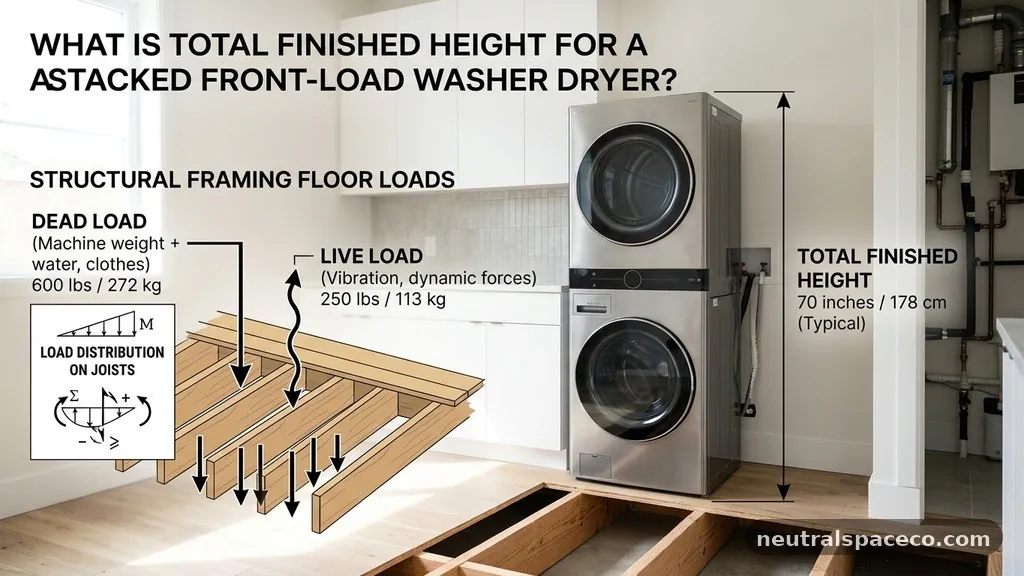 Structural Framing and Floor Loads - What Is the Total Finished Height of a Stacked Front-Load Washer and Dryer?