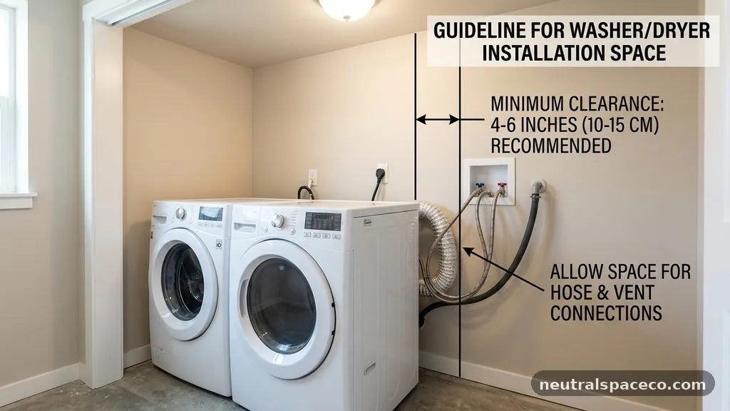 The Minimum Clearance for Standard Installations - How Much Space Behind a Washer and Dryer Is Needed for Hoses and Vents?
