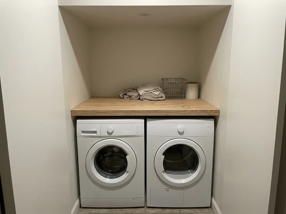 Compact Solutions for Small Spaces and Low-Profile Layouts - Countertop Height Over Front-Load Washers and Dryers