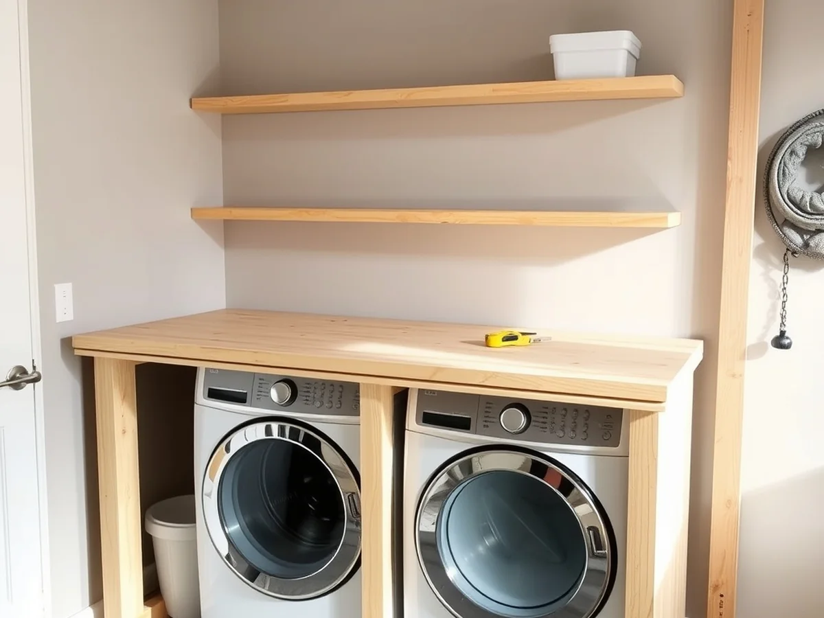 Step by Step Guide to Building a Counter Over Your Machines - Countertop Rest Directly on the Washer or Be Wall-Mounted on Cleats