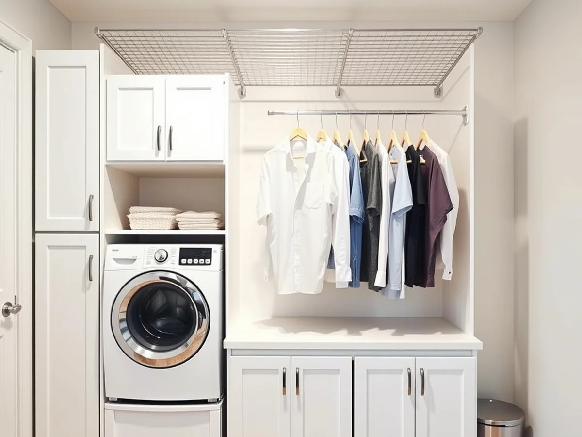 Adding Built-In Storage and Hanging Racks to Your Laundry Station - Laundry Folding Tables