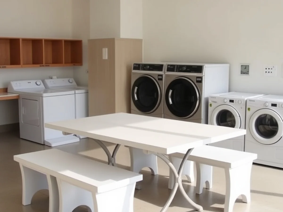 Adding Seating to Folding Tables - Laundry Folding Tables