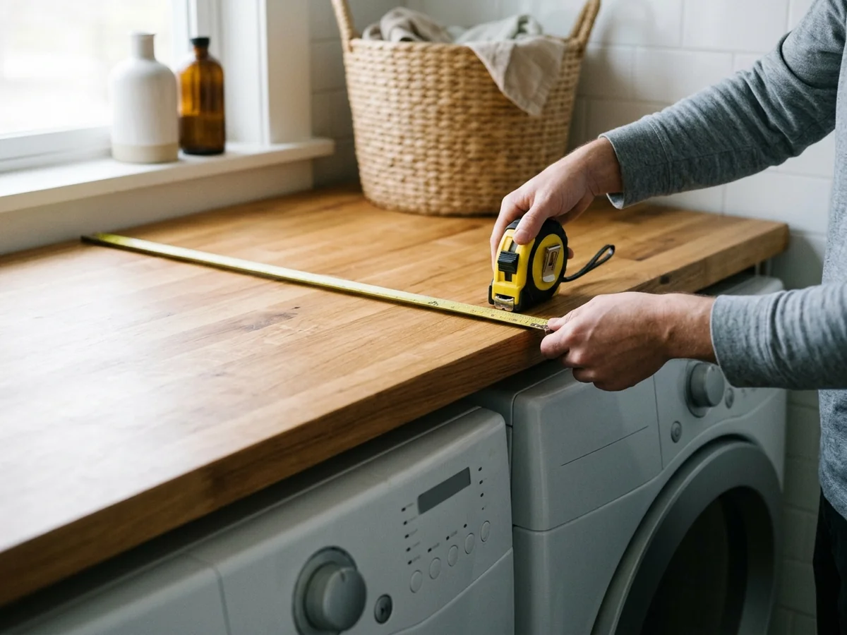 Measuring Your Laundry Countertop - Removable Wood Folding Countertop Over Laundry Machines
