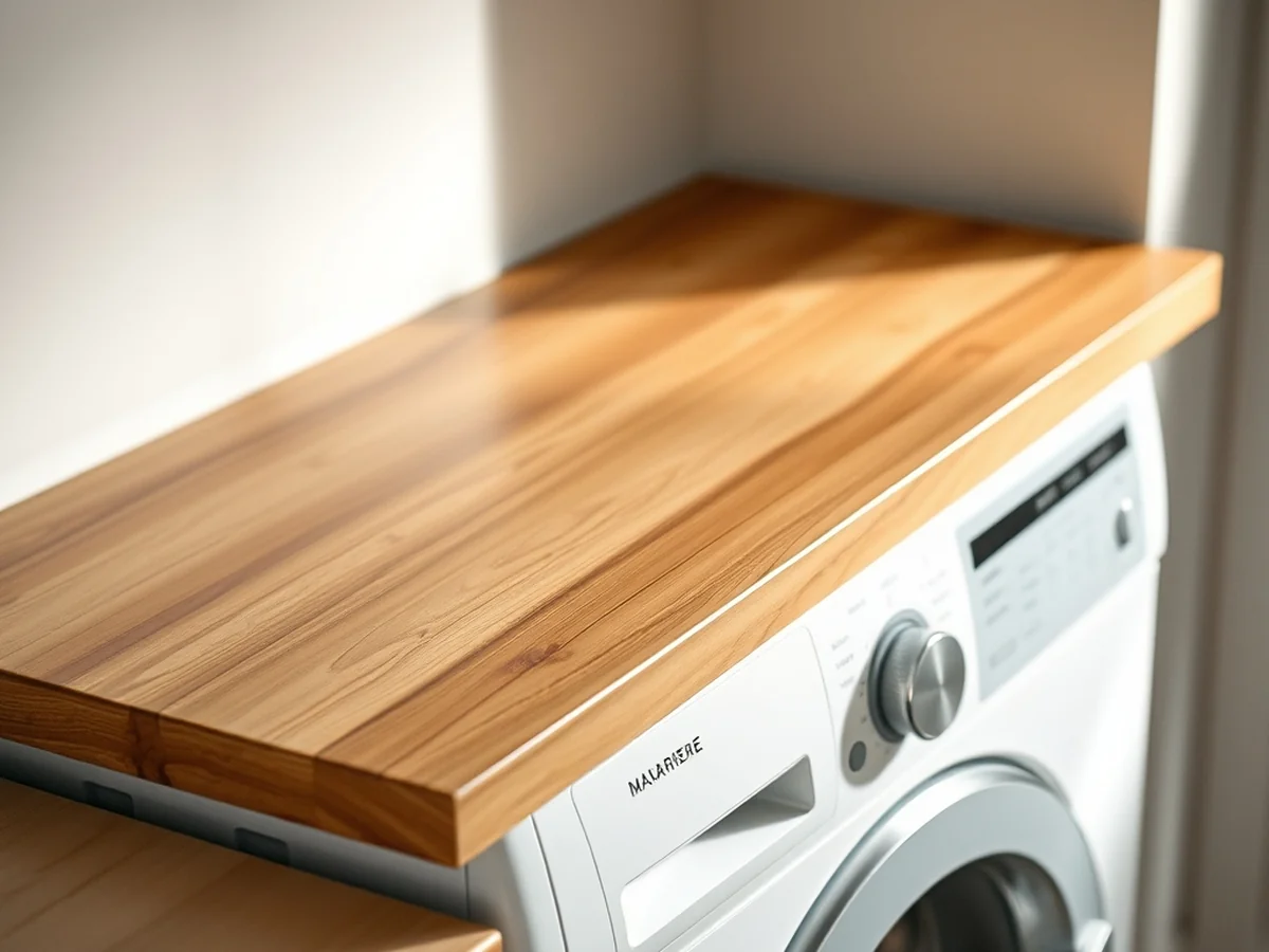 Protecting Your Wood Countertop - Removable Wood Folding Countertop Over Laundry Machines