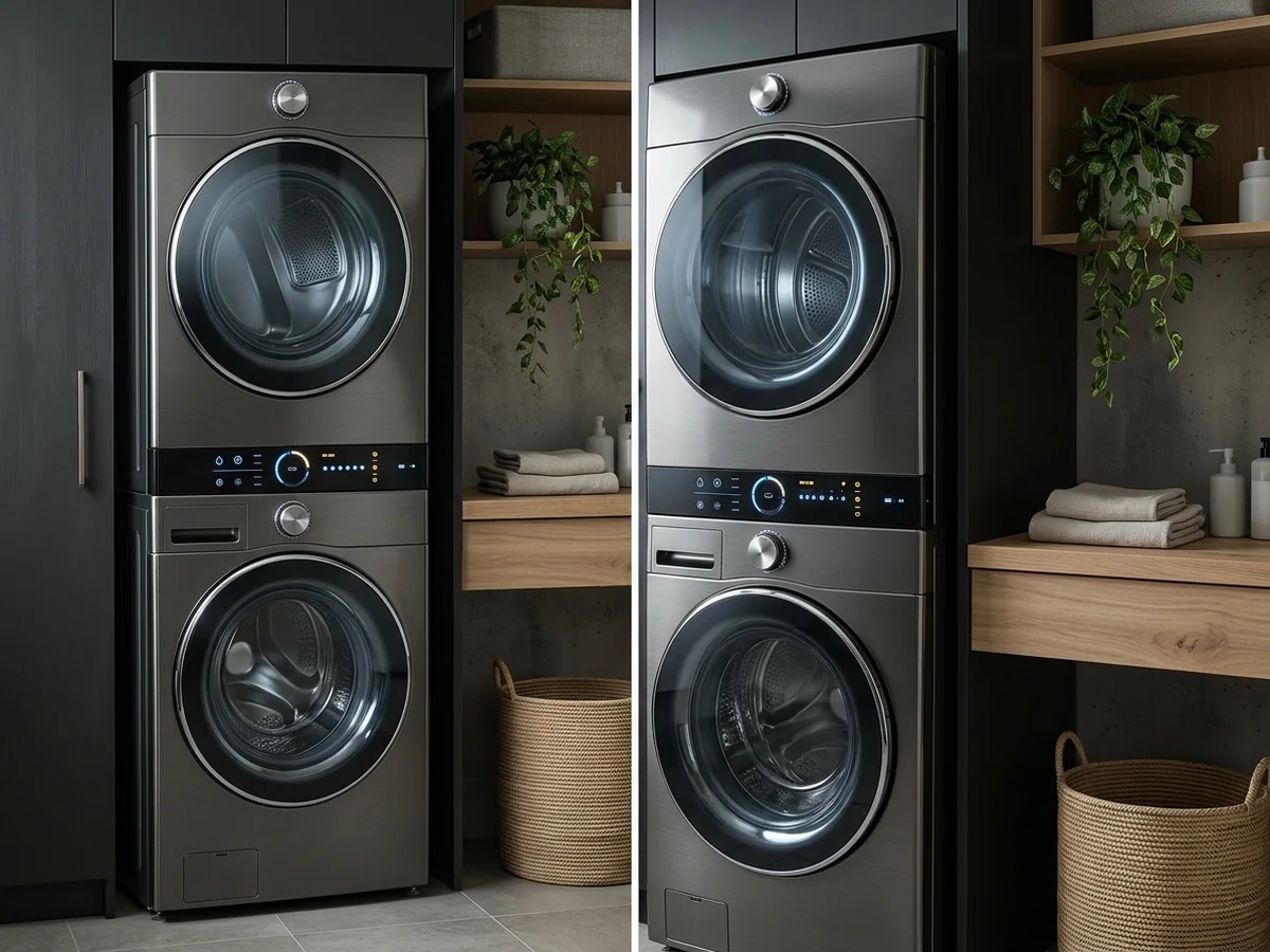 Advanced Control Panels and Modern Technologies - Stacked Washer-Dryer Unit