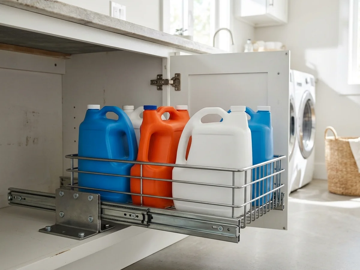 Hardware Weight Ratings for Heavy Liquid Detergent Bottles - Washer Detergent Dispenser Drawers Under Countertops
